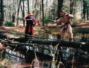 Vaul and Liu Dueling on a Log