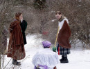 Aria, Carlos and Warren Outside in the Snow